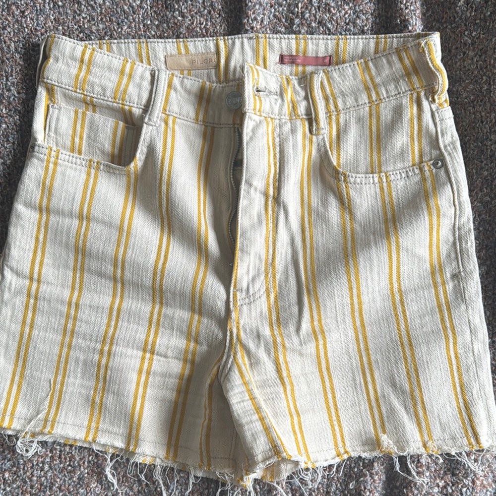 Yellow Striped Women's Shorts